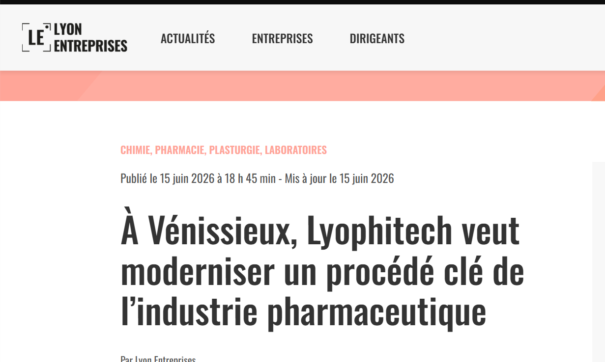 On parle de nous ! Merci Lyon Entreprises